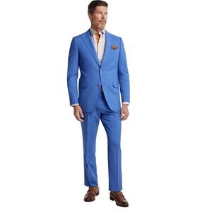 Paul Fredrick Wool Stretch Bengaline Suit Super 120s Jacket Classic Sky Blue 48R
